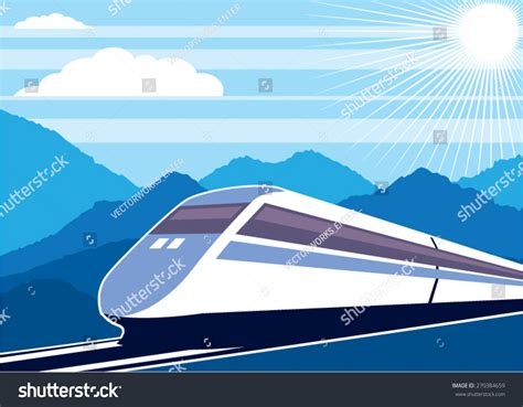 Fast Train Vector Stock Vector (Royalty Free) 270384659 | Shutterstock