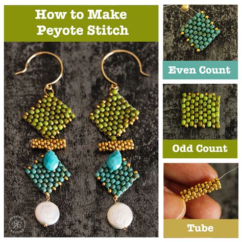 Peyote Stitch Basic - Learn Even Count, Odd Count and Tube in One Earr ...