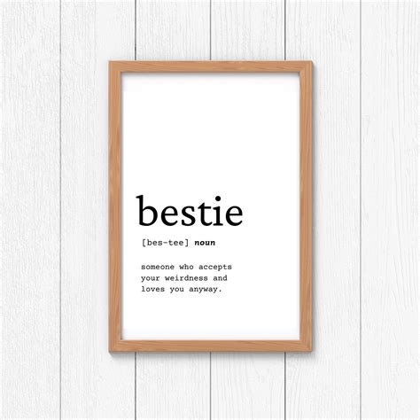 Bestie Definition Wall Art, Bestie Digital Download, Best Friend Decor ...