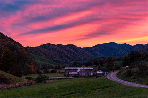 Sunset on the Farm - Asheville Pictures