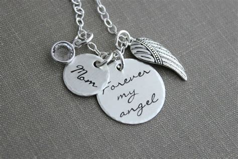 Forever my angel, memorial loss necklace, sterling silver hand stamped ...