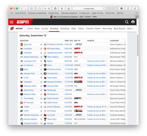 2020 College Football schedules for your Mac, iPhone, and iPad ...