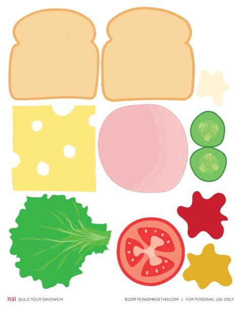 DIY Play Food Sandwich Printable - YES! we made this | Paper dolls diy, Paper toys template ...