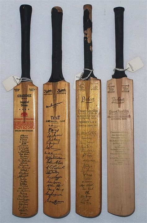 Miniature cricket bats. Nine miniature - auctions & price archive