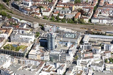 Luftbild Pforzheim - Baustelle zum Neubau der Hauptstelle der Sparkasse ...