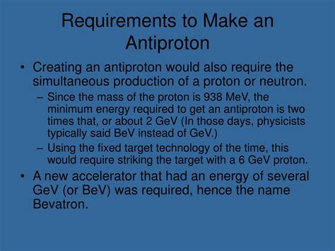 PPT - The Bevatron: Discovery of the Antiproton PowerPoint Presentation - ID:9084125