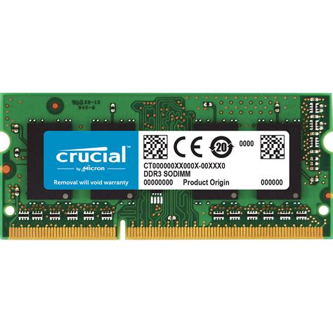 Crucial DDR3 1600 MHz SO-DIMM Memory Module Kit CT8G3S160BM B&H