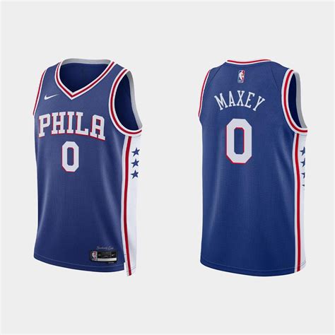 Philadelphia 76ers #0 Tyrese Maxey Icon Edition Royal Jersey 2022-23 ...