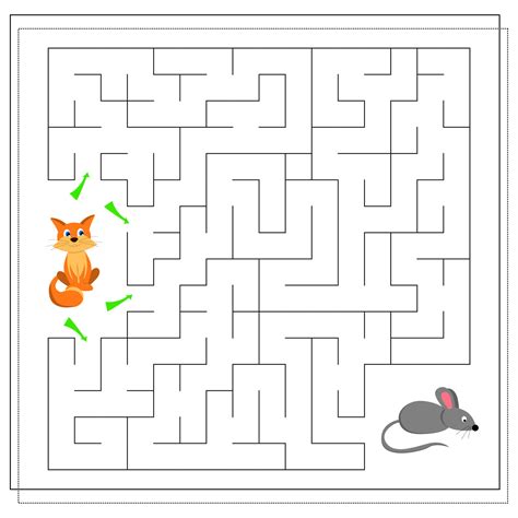 A maze game for kids. guide the cat through the maze to the mouse. 6686704 Vector Art at Vecteezy