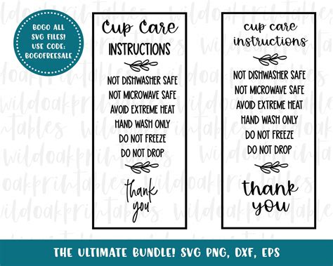 Cards Free Printable Tumbler Care Instructions / Tumbler Care Cards Etsy - Tumbler care cards ...