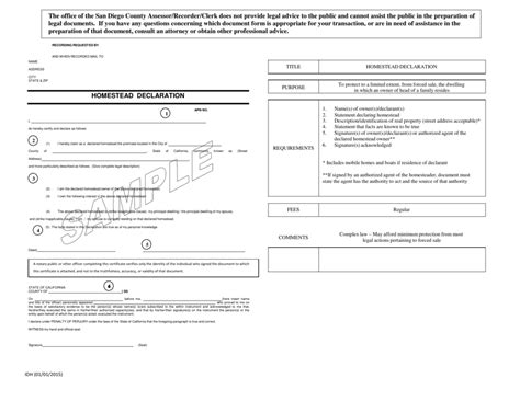 Download Instructions for Homestead Declaration PDF | Templateroller