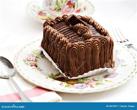 Chocolate cake tea stock image. Image of fork, cake, festive - 4367891