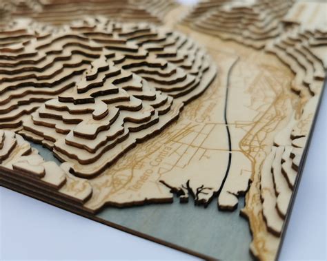 Custom Topographic 3D Wooden Map Handmade | Etsy