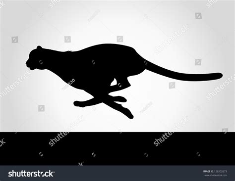 Silhouette Illustration Of A Cheetah - 126203273 : Shutterstock