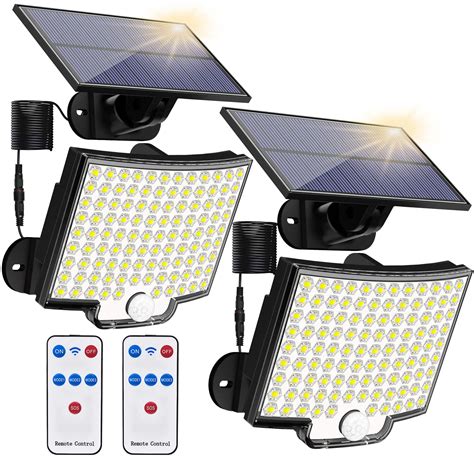 Solar Lights Outdoor, 106 LED 3000LM Solar Powered Motion Sensor Flood ...