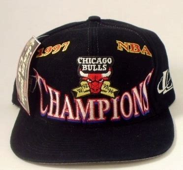 VINTAGE CHICAGO BULLS 1997 NBA CHAMPIONS LOCKER ROOM CAP by: LOGO ATHLETIC