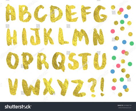 Vector Gold Font Hand Drawn Brush Stock Vector (Royalty Free) 341866718 ...