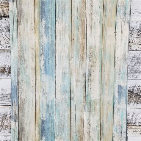 Blue Distressed Barnwood Plank Wood Peel and Stick Wallpaper RMK9052WP ...