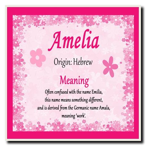 Amelia Personalised Name Meaning Coaster - The Card Zoo