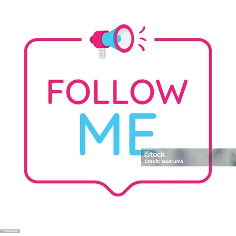 Follow Me Badge Icon Logo Concept For Social Media Stock Illustration ...