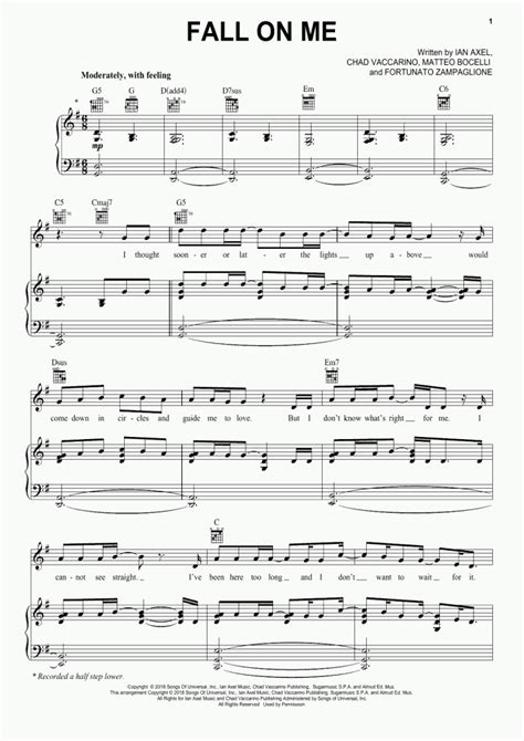 Fall On Me Piano Sheet Music | OnlinePianist