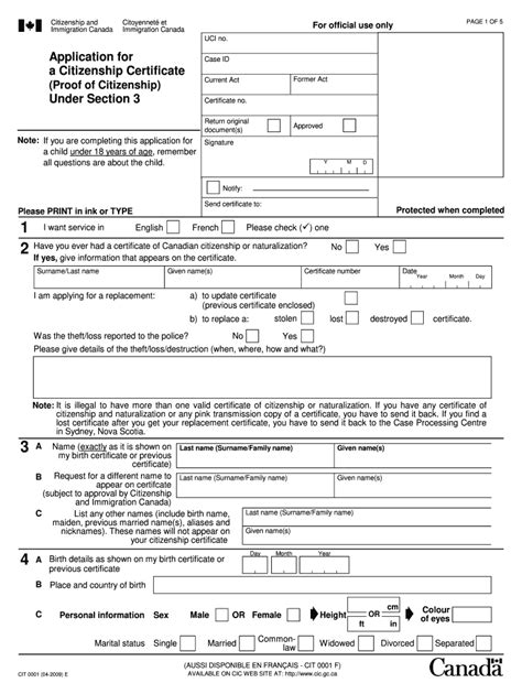 2009 Form Canada CIT 0001 E Fill Online, Printable, Fillable, Blank - pdfFiller