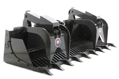 Skid Steer Rock Grapple Bucket 60" Wide With Teeth - Spartan Equipment