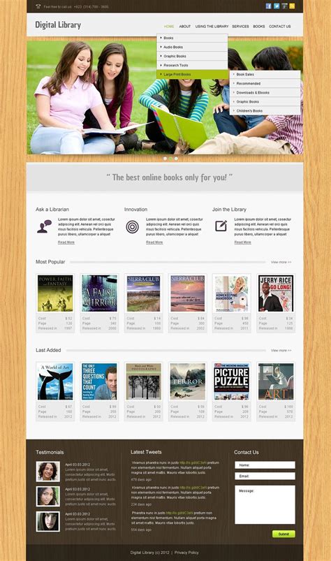 Library Website Template