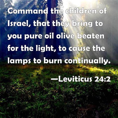 Leviticus 24:2 Command the children of Israel, that they bring to you ...