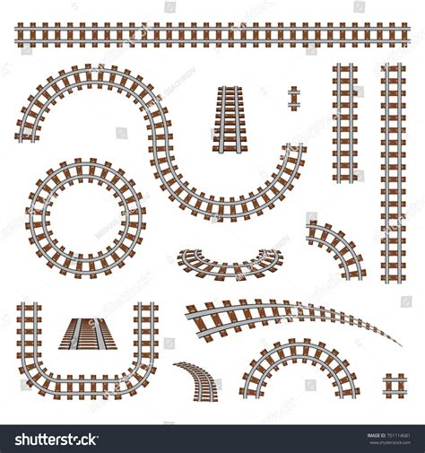 Creative Vector Illustration Curved Railroad Isolated Stock Vector (Royalty Free) 751114681 ...