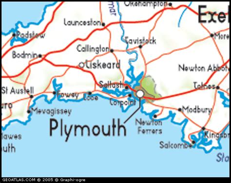 Plymouth Map Political Regional | United Kingdom Map Regional City Province