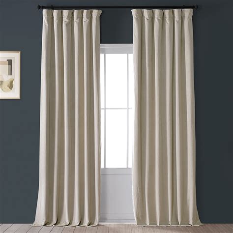 Exclusive Fabrics Signature Velvet Blackout Curtain Panel Cool Beige 50 ...