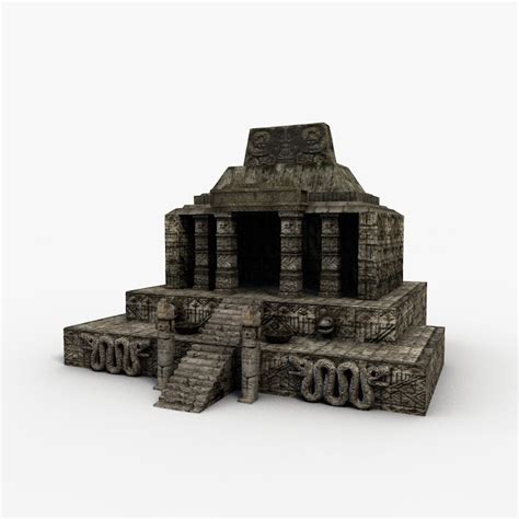 3d aztec temple model