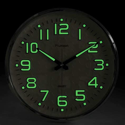 Large Non-Ticking Wall Clock Glow In The Dark Silent Quartz Home Office ...