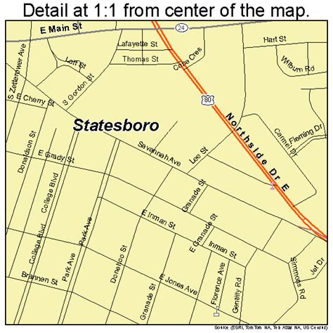 Statesboro Georgia Street Map 1373256