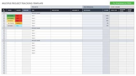 Multiple Project Tracking Template | Excel Templates