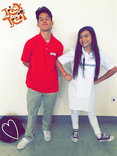 Flo from progressive and Jake from State Farm couples halloween costume | Couples costumes ...