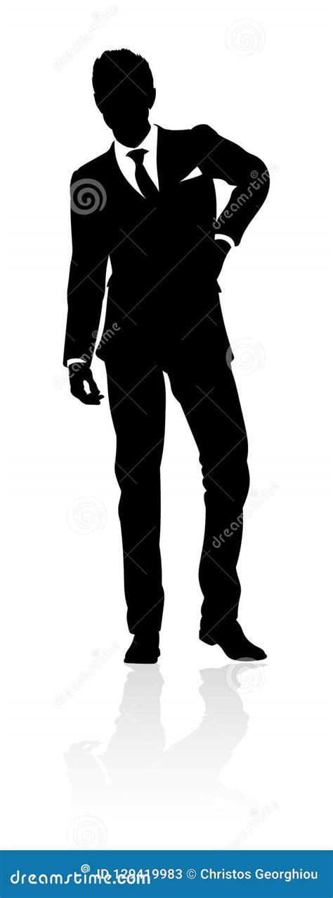 Business Person Silhouette stock vector. Illustration of shaking - 129419983