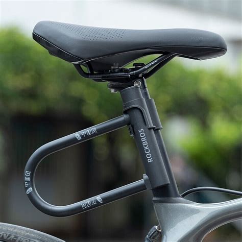 ROCKBROS Bicycle U-lock Steel Carbon Bike Lock Anti Theft w/ 2 keys Black Lock | eBay
