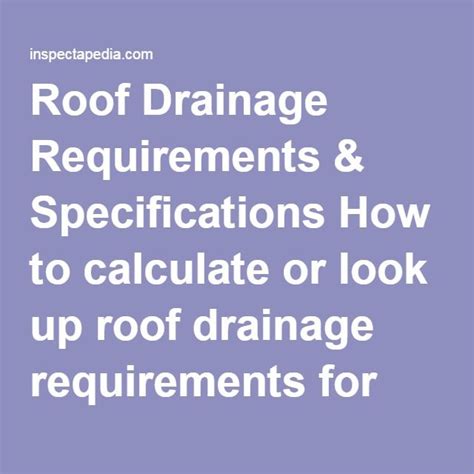 Roof Drainage Requirements & Specifications How to calculate or look up ...