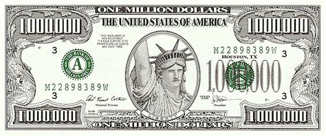 One Million Dollar Bill Printable - Printable Templates