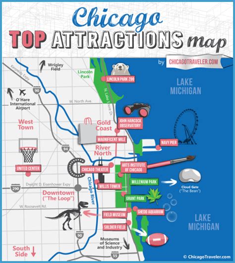 Illinois Map Tourist Attractions - TravelsFinders.Com