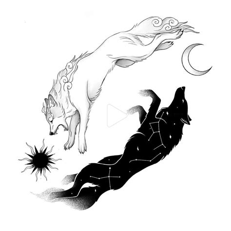 Kira ⚪⚫ sur Instagram: « ⚪️ Sköll et Hati ⚫️. Les deux loups qui chassent le soleil et la lune à ...
