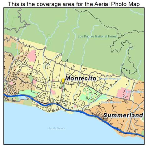 Aerial Photography Map of Montecito, CA California