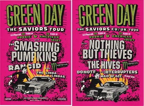 Green Day Detail 2024 Tour With the Smashing Pumpkins, Rancid, the ...