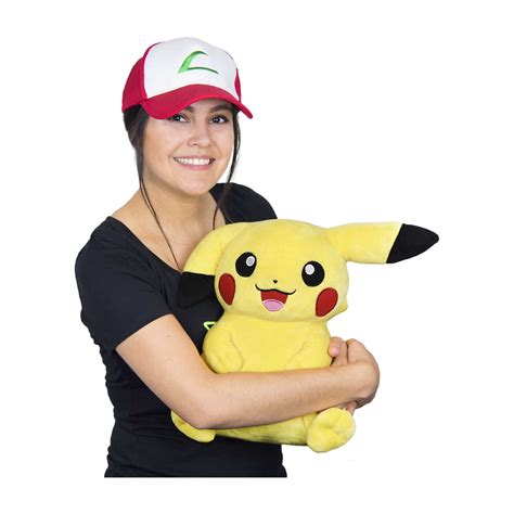 Pikachu Images: Pokemon Pikachu With Ashs Hat Large Plush