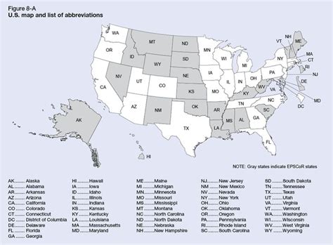 USA Map With States And Abbreviations