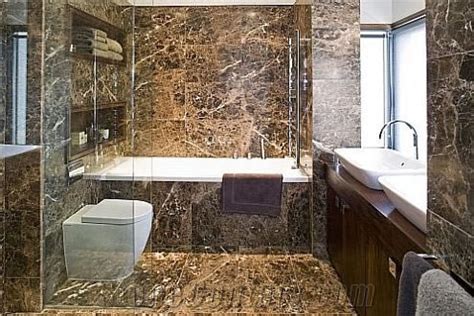 Emperador Dark Used in Bathroom, Brown Marble Bath Design from United ...