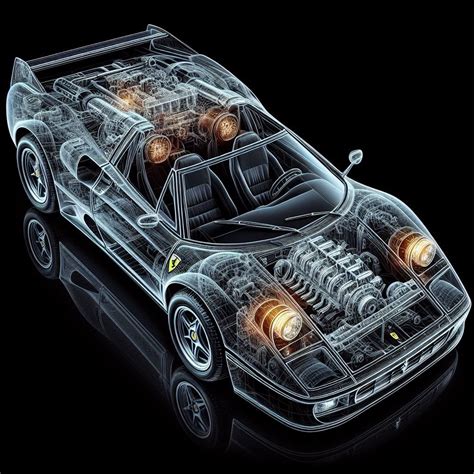 Ferrari 358 Spider x-ray - AI Generated Artwork - NightCafe Creator