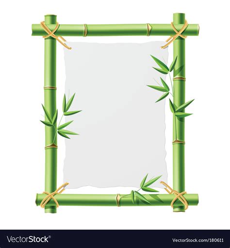 Bamboo frame with blank paper Royalty Free Vector Image